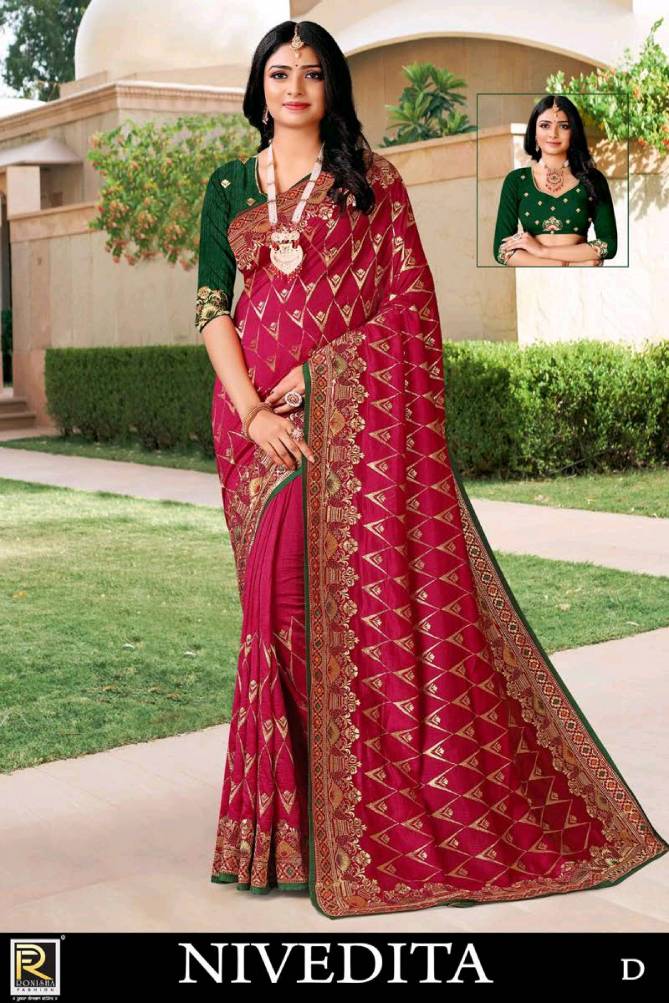 Ronisha Nivedita Designer Wholesale Wedding Wear Saree Catalog

